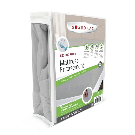 Guardmax Jersey Knitted California King Zippered Mattress Encasement - Waterproof & Bed Bug Proof Mattress Protector - Comfortable, Soft, and Noiseless Zippered Bedding - Dust Mite Proof (72 x 84)