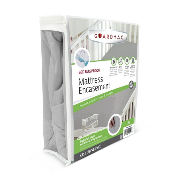 Guardmax Jersey Knitted Crib Size Zippered Mattress Encasement - Waterproof & Bed Bug Proof Mattress Protector - Comfortable, Soft, and Noiseless Zippered Bedding - Dust Mite Proof (28 x 52 x 6)