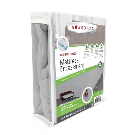 Guardmax Jersey Knitted Sleeper Sofa Zippered Mattress Encasement - Waterproof & Bed Bug Proof Mattress Protector - Comfortable, Soft, and Noiseless Zippered Bedding - Dust Mite Proof (60 x 72 x 5)