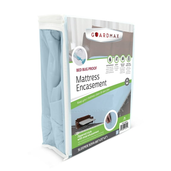 Guardmax Jersey Knitted Sleeper Sofa Zippered Mattress Encasement - Waterproof & Bed Bug Proof Mattress Protector - Comfortable, Soft, and Noiseless Zippered Bedding - Dust Mite Proof (60 x 72 x 5)
