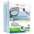 thumbnail image 1 of Guardmax Terry Cotton Zippered Mattress Encasement - California King Size - 100% Waterproof and Bed Bug Proof Mattress Protector - Absorbent Six-Sided Mattress Cover (Terry Cotton, California King), 1 of 8