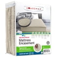 thumbnail image 1 of Guardmax Terry Cotton Zippered Mattress Encasement - Queen Size - 100% Waterproof and Bed Bug Proof Mattress Protector - Absorbent Six-Sided Mattress Cover (Terry Cotton, Queen), 1 of 8
