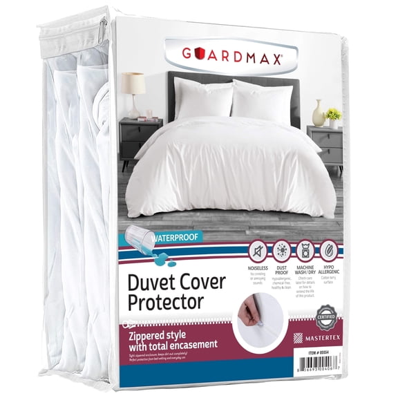 Guardmax Waterproof Duvet Cover - Jersey Fabric with Zipper Closure , Bed Bug & Allergen Proof Twin (68 x 86")
