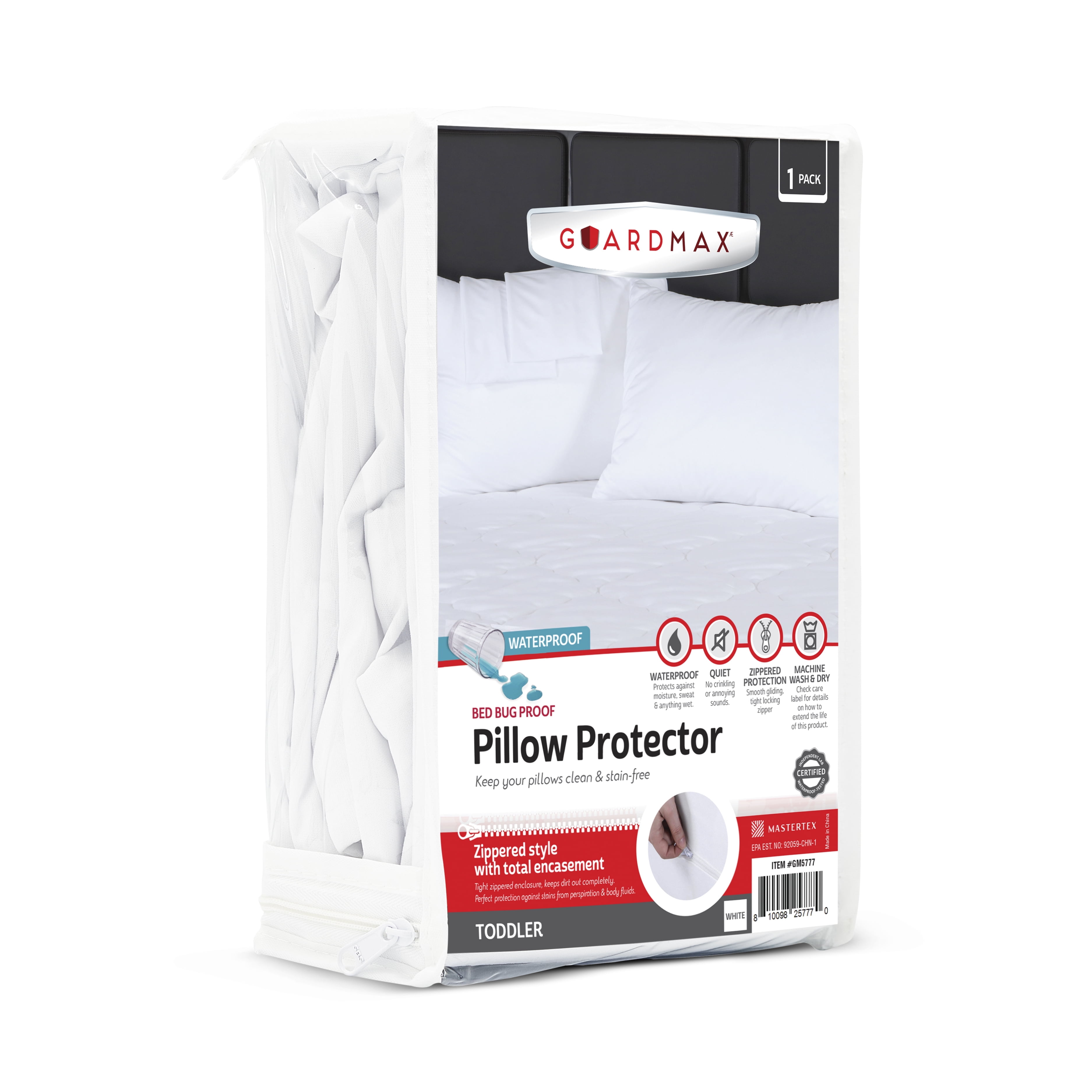 Guardmax White Waterproof Hypoallergenic Toddler Pillow Protector