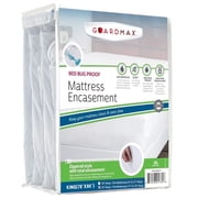 Guardmax Jersey Knitted King Zippered Mattress Encasement - Waterproof & Bed Bug Proof Mattress Protector - Comfortable, Soft, and Noiseless Zippered Bedding - Dust Mite Proof 78 x 80 x 12