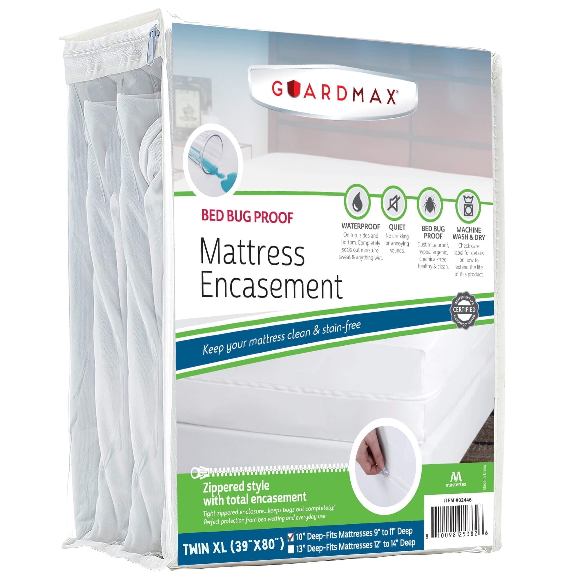 Guardmax Twin XL White Polyester Waterproof Mattress Encasement