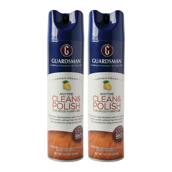 Guardsman Anytime Clean & Polish Aerosol- Lemon 2pk