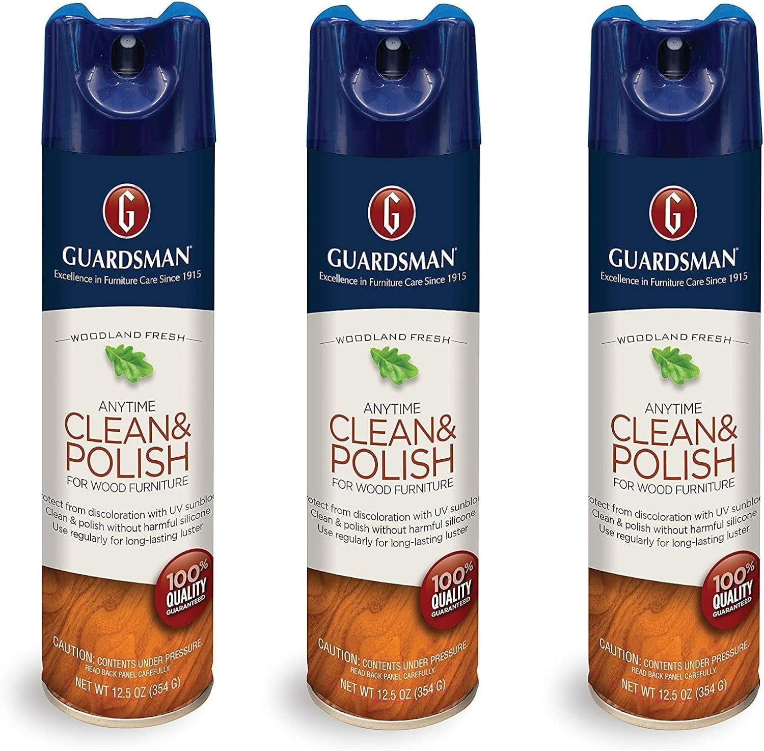 Guardsman Clean & Polish For Wood Furniture - Woodland Fresh - 12.5 oz - Silicone Free, UV Protection 3