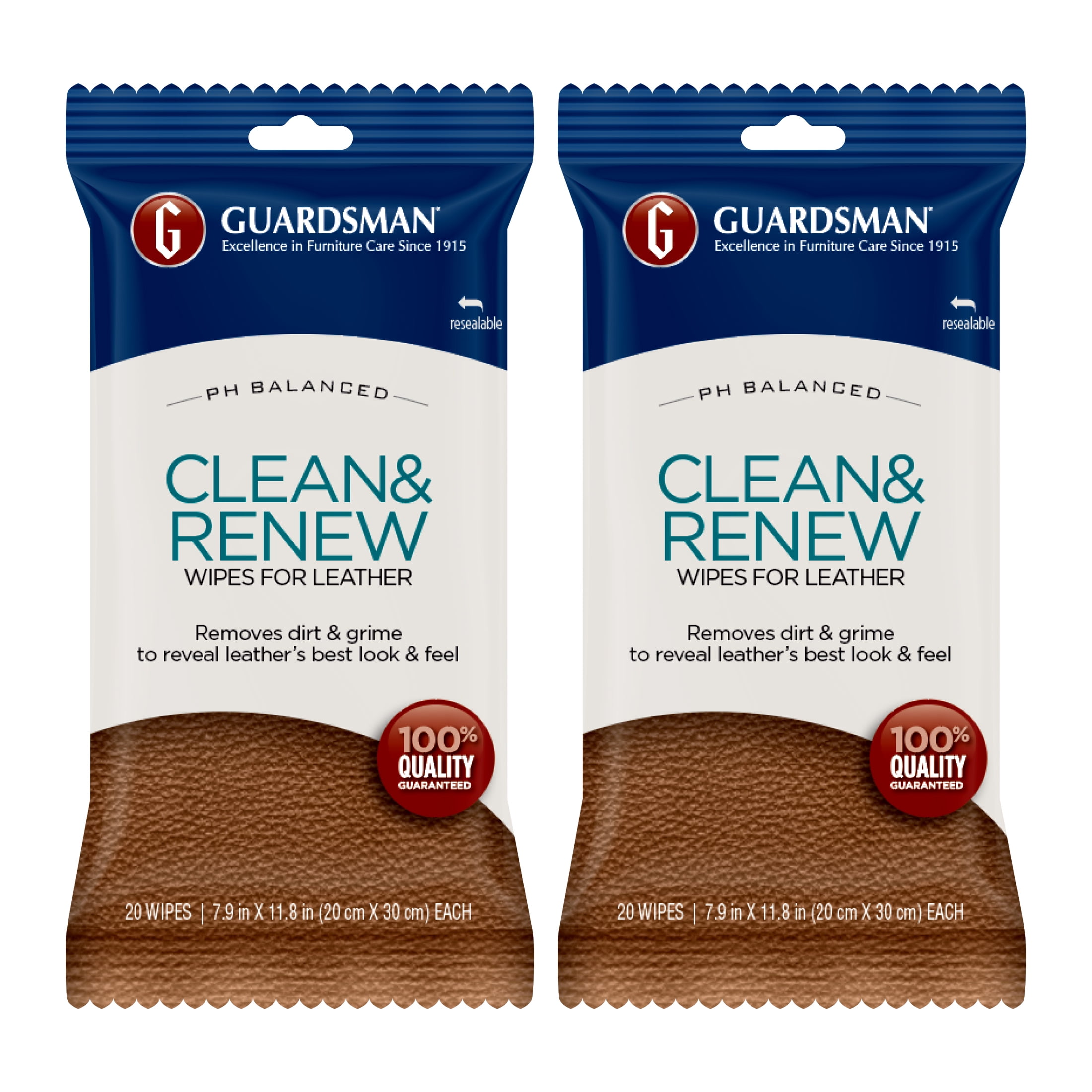Guardsman Clean & Renew Wipes Leather Wipes 2pk