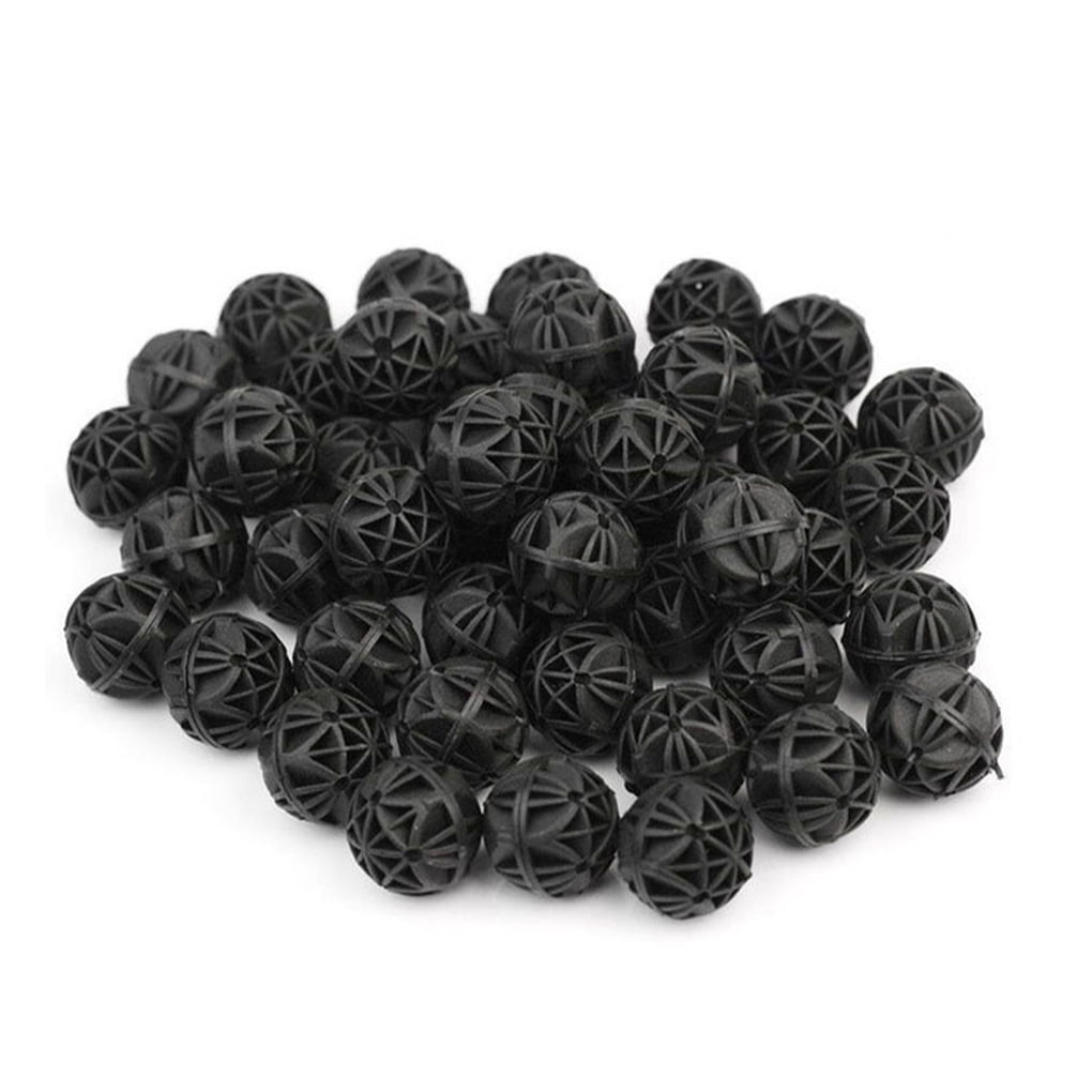 Guardung 50/100 Pcs Aquarium Pond Reefs Bio Balls Black 16mm Fish Tank