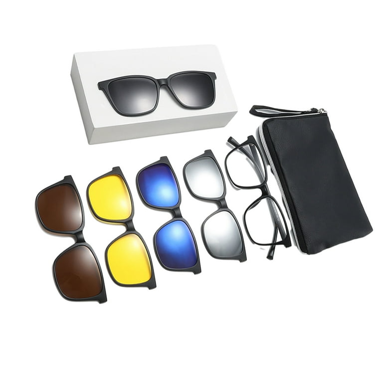Guardung 5piece Dual purpose Magnetic Clip On Glasses For Eyeglasses And Sunglasses Frame Wide Application Type 2 Walmart