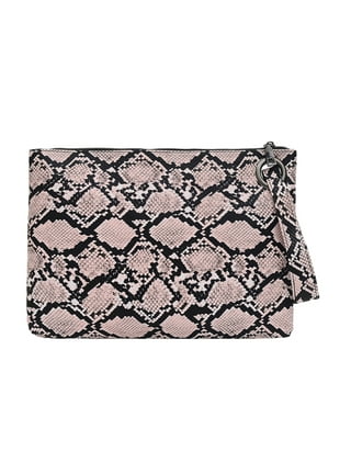 Snakeskin print clutch bag hot sale