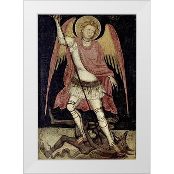 Guariento 18x24 White Modern Wood Framed Museum Art Print Titled - Archangel Michael