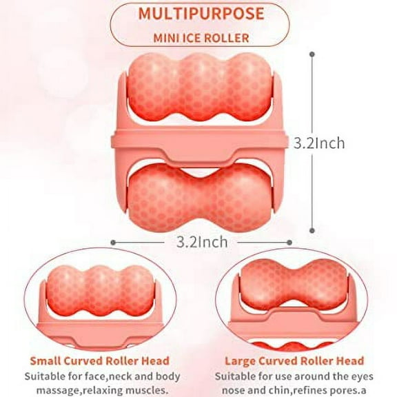 Guasha Tool for Face, Ice Roller, Ice Roller for Face and Eye Puffiness Relief, Facial Ice Roller Upgrated Ergonomically Designed for Face, Pink