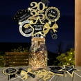 thumbnail image 1 of GuassLe 30pcs Glitter Black Gold Graduation Decorations for Class of 2025 - Black Gold Double Sided Graduation Table Centerpieces Sticks with LED String Lights for College School Grad Party Decor, 1 of 9
