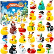 GuassLee 2024 Advent Calendar Christmas Ducks - 24pcs Rubber Duck Advent Calendar 25 Days of Christmas Countdown Duck Toys for Christmas Party Favors Kids Toddlers Adults