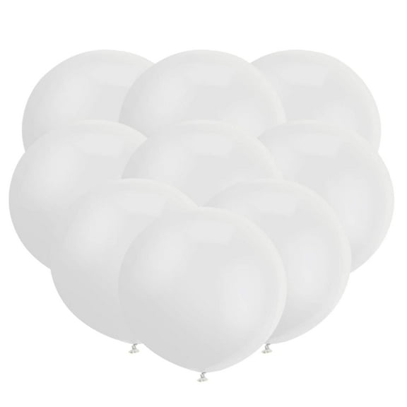 GuassLee 24pcs 18 Inch Big White Balloons Latex Round Balloons Giant White Balloon Jumbo Thick Balloons for Photo Shoot Birthday Wedding Party New Year's Day Christmas Decorations
