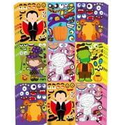 GuassLee 42pcs Halloween Characters Stickers for Kids, Make Your Own Mix and Match Sticker, Treat Party Game Activities Decrations