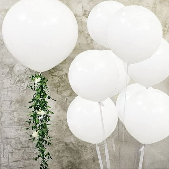 GuassLee 5pcs 36'' Big White Balloons - Latex Giant Helium Balloons for Wedding Birthday Party Decorations