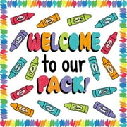 63Pcs Classroom Bulletin Board Banners - Welcome to Our pack Seven-Color Crayons with Border Trims for School Classroom Door Home Wall