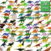 GuassLee 78 Pack Mini Dinosaur Figure Toys - Plastic Dinosaur Toy Set for Kids Toddler Birthday Christmas Easter Valentines Day Gifts