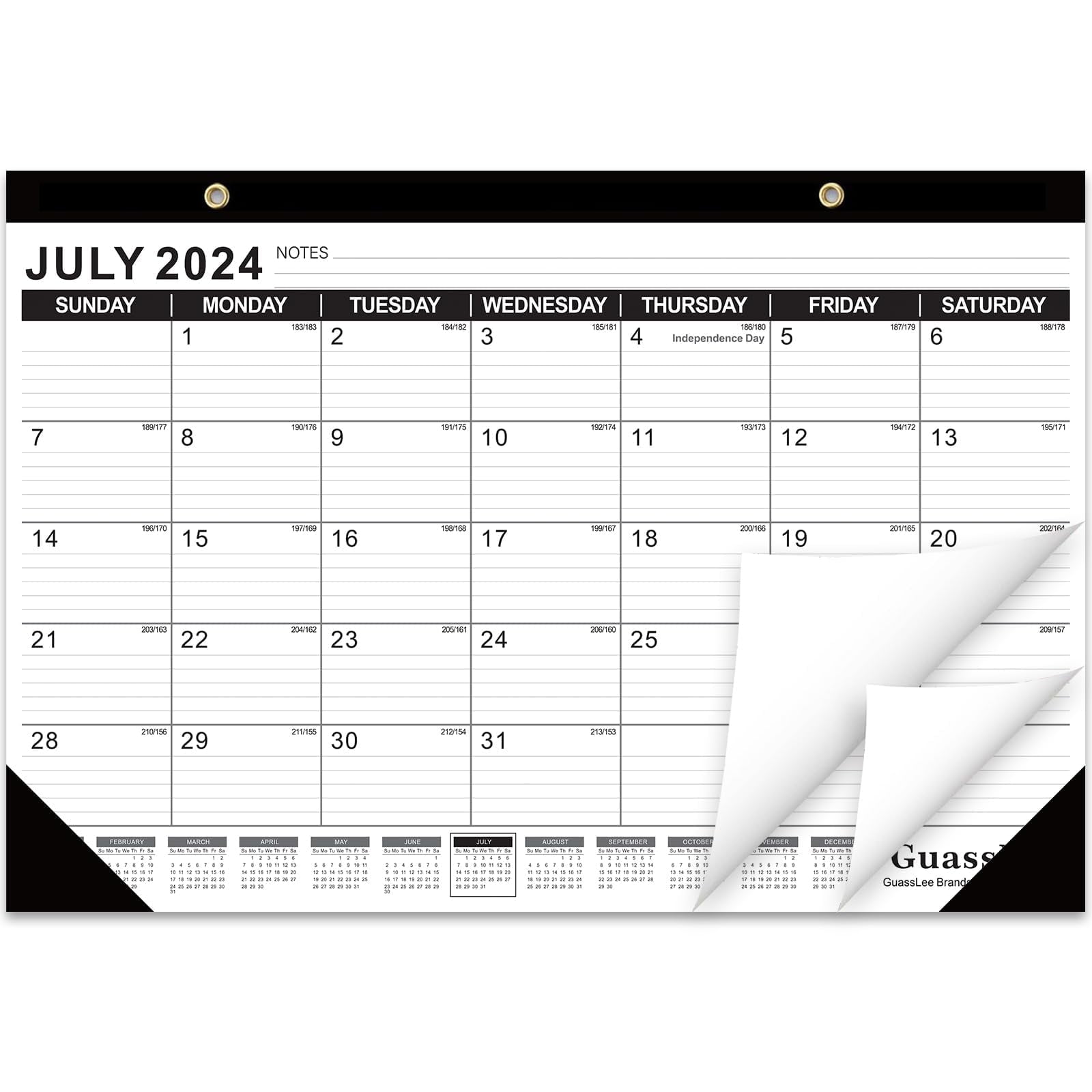 GuassLee Desk Calendar 20242025, Monthly Calendar School Year 18Month