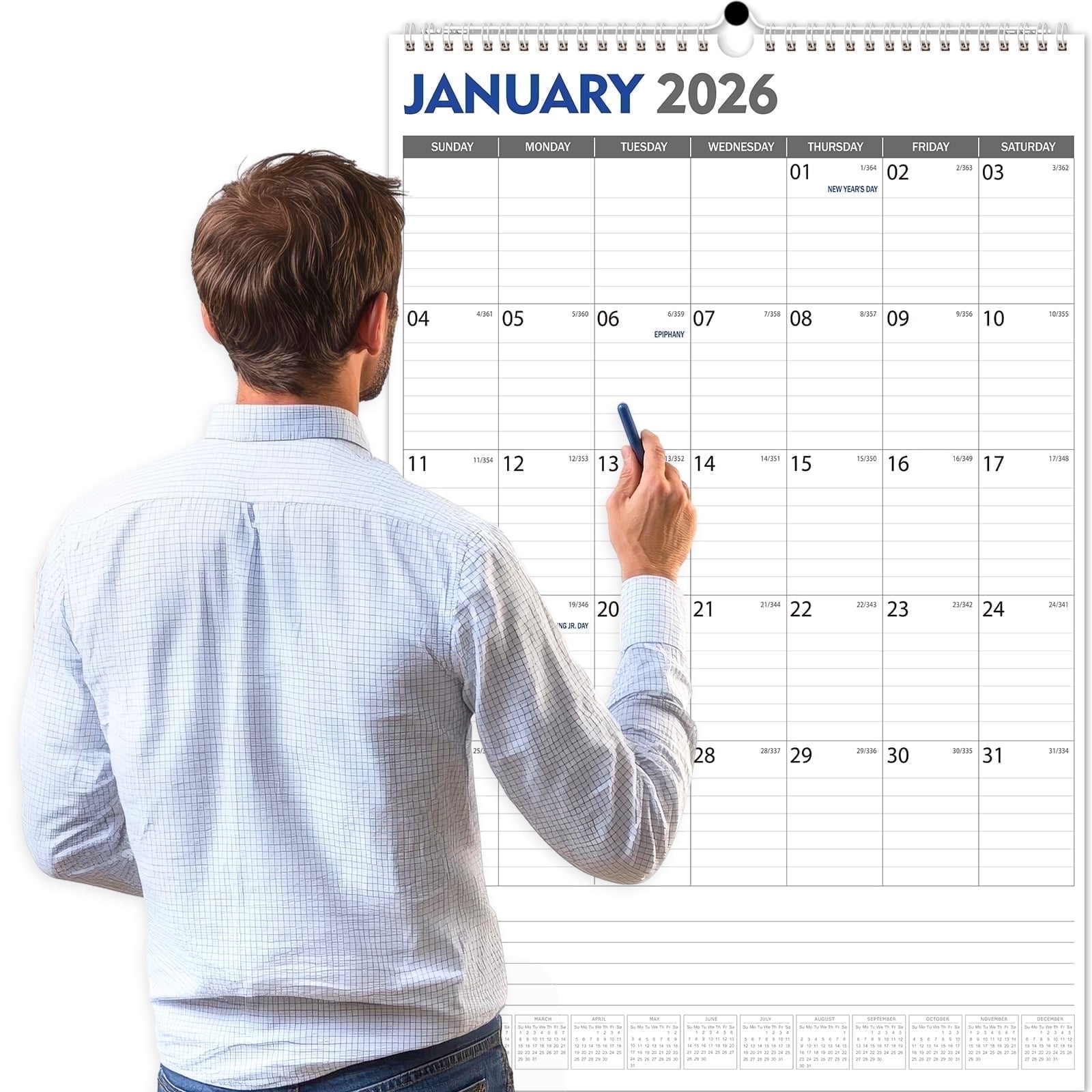 Walmart Deals of Walmart Black Friday Deals 2025 - GuassLee Extra Large Wall Calendar 2026-27, 20"x 30" Gaint Vertical Wall Calendar 2026, Jan. 2026 to June. 2027, 18-Month Paper Hanging Planner Wall with Julian Date for Office Home