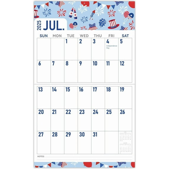 GuassLee Desk Calendar 2026-2027 Large, 14"x11" Vertical Wall Calendar 2026, 19-Month, Jan. 2026 -Jul .2027,Hanging Monthly Planner Wall with Big Grid, Big Numbers for Low Vision Home Office Planning