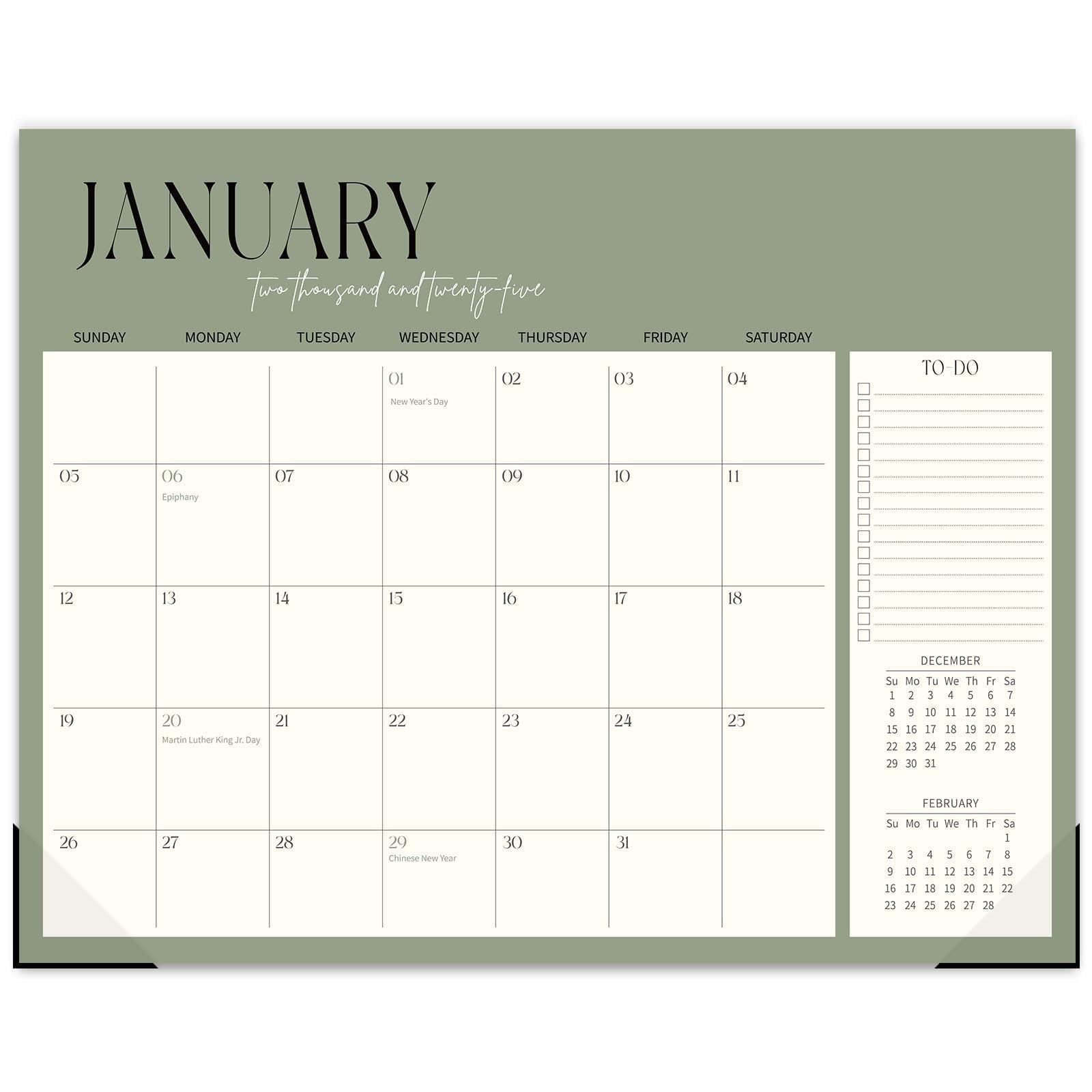 GuassLee Desk Calendar 20252026, 19Month School Year Desk/Wall