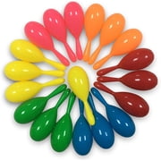 24pcs Mini Maracas Mexican Fiesta Party Favors Plastic Maraca Shakers Noisemaker for Cinco de Mayo Day of the Dead Fiesta Mexican Themed Birthday Valentine's Day Party Supplies