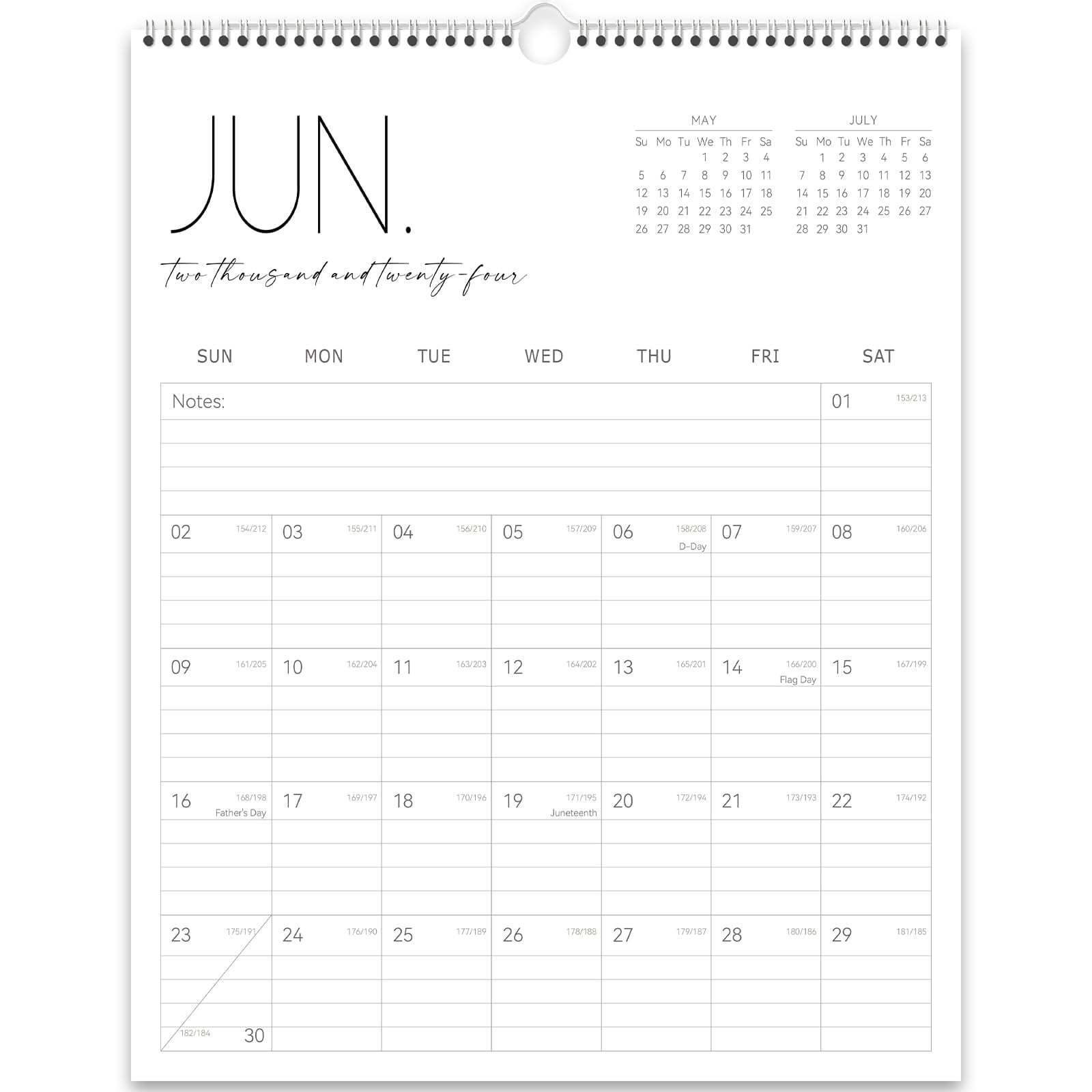 Guasslee Wall Calendar 20242025, Vertical Calendar Wall 2024, Jun