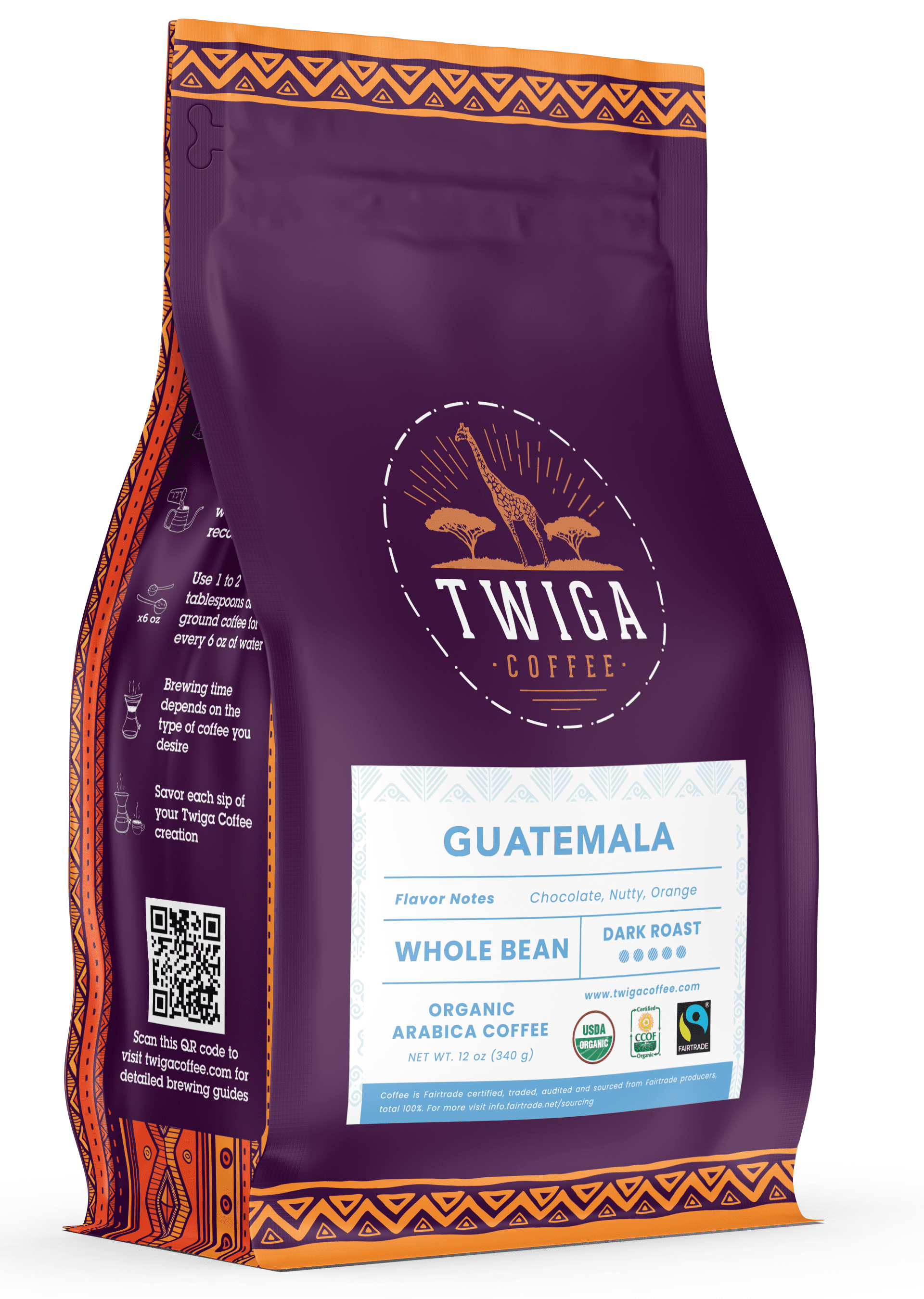 Guatemala Coffee USDA Organic Fairtrade Dark Roast Whole Bean