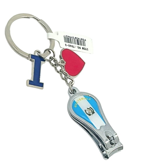 Guatemala Flag Key Chain with Nail Clipper– Compact, Dual-Purpose Grooming Tool: 1 Pack