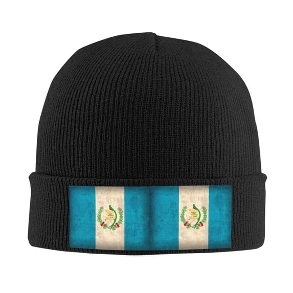 Guatemala Flag Proud Guatemalan Vintage Beanie Hat Men Women Warm Printed Cap Knit Beanies Hats Outdoor Winter Black