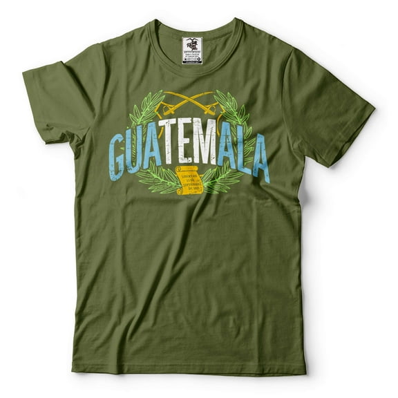 Guatemala Flag Shirt Guatemala National Shirt Guatemala Mens Womens Patriotic Shirt (Small Military Green)