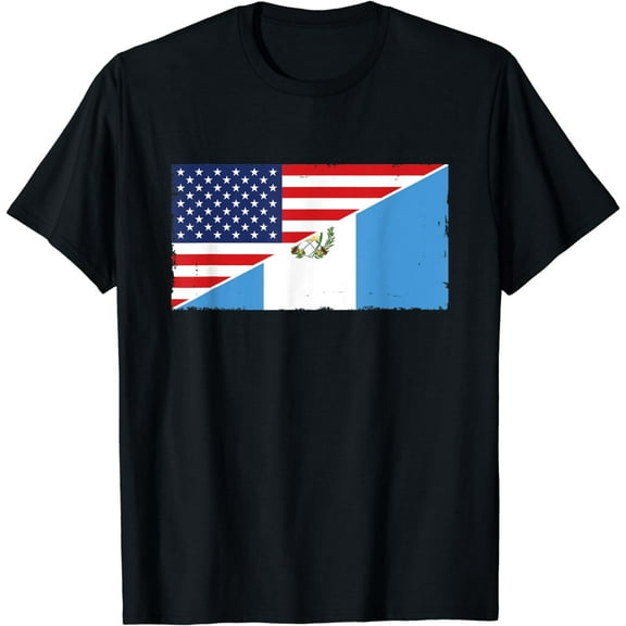 Guatemala Flag USA Flag Roots Guatemalan Ancestry American T-Shirt