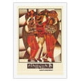 thumbnail image 1 of Guatemala - Guatemalan Dancers - Traditional Mayan Tapestry - Vintage Travel Poster by David Ordonez c.1970s - Fine Art Rolled Canvas Print 27in x 40in, 1 of 4