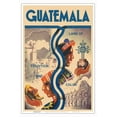 thumbnail image 1 of Guatemala - Land of Tradition and Color - Vintage Airline Travel Poster by Carlos Rigain c.1940s - Master Art Print (Unframed) 12in x 18in, 1 of 4