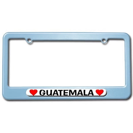 Guatemala Love with Hearts License Plate Frame