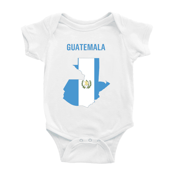 Guatemala Map Flag Boy Girl Bodysuits (White, 18-24 Months)