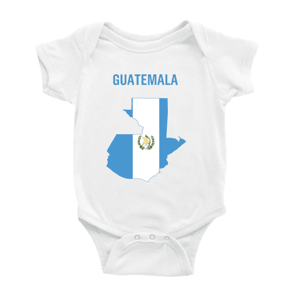 Guatemala Map Flag Boy Girl Bodysuits (White, 3-6 Months)