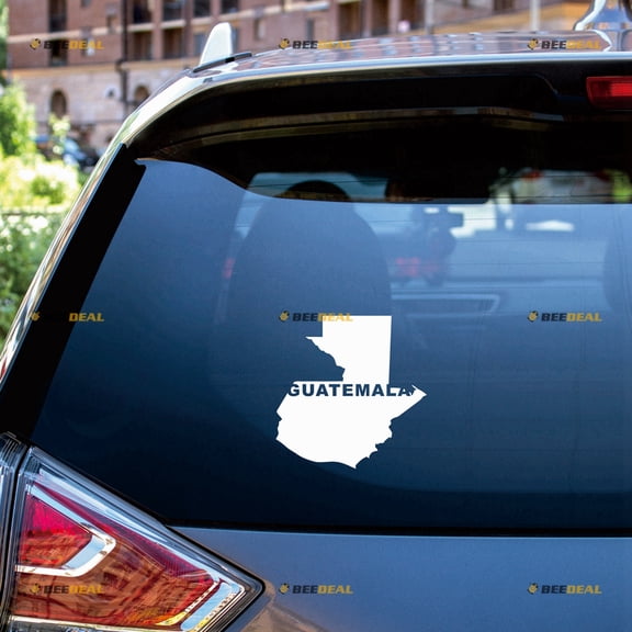 Guatemala Map Sticker Decal Vinyl - 2 Pack White 5" - For Car Boat Laptop Cup No Background Die-cut