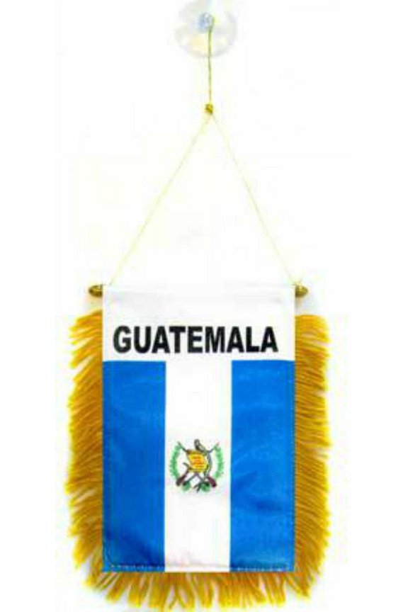 Guatemala Mini Flag 4"x6" Window Banner w/ suction cup