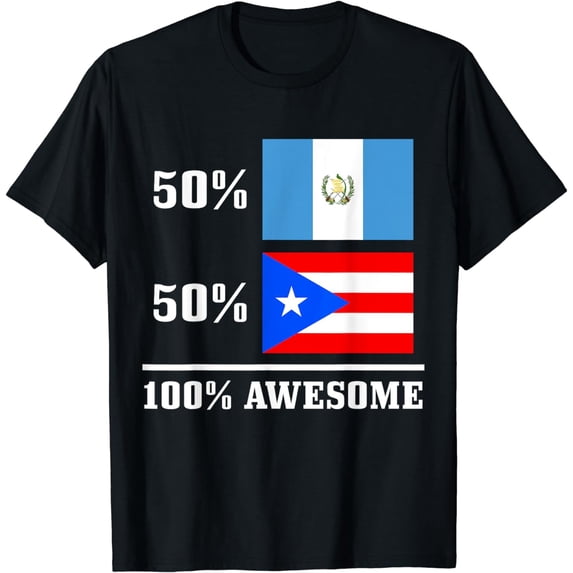 Guatemala Puerto Rico Rican Guatemalan Flag Pride Boricua T-Shirt