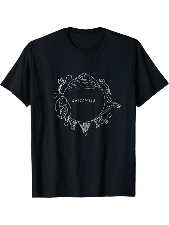 Guatemala Tiny Planet - Iconic Nature & Animal Souvenir T-Shirt men and women can wear, black, white, gifts