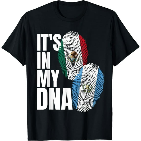 Guatemalan And Mexican DNA Flag Heritage T-Shirt