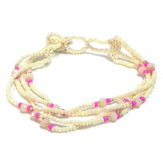 Guatemalan Czech Glass Seed Bead Crystal Beaded Multi Strand Bracelet - Womens Fashion Handmade Jewelry Boho Accessories