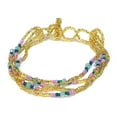 thumbnail image 1 of Guatemalan Czech Glass Seed Bead Crystal Beaded Multi Strand Bracelet - Womens Fashion Handmade Jewelry Boho Accessories, 1 of 2