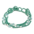 thumbnail image 1 of Guatemalan Czech Glass Seed Bead Crystal Beaded Multi Strand Bracelet - Womens Fashion Handmade Jewelry Boho Accessories, 1 of 2