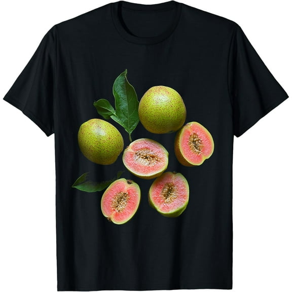 Guava Fruit Motif Illustration Guava T-Shirt100%cotton